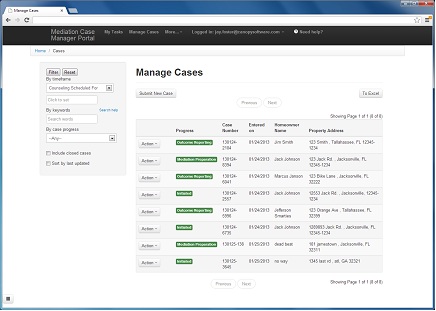 Mediation Case Manager screenshot